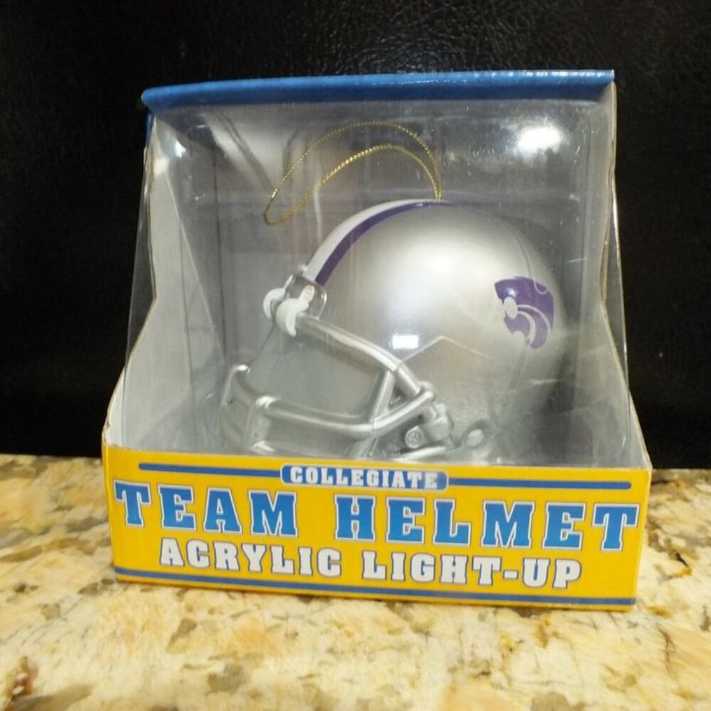 Collegiate acrylic light-up team Kansas State Wildcats Helmet Ornament